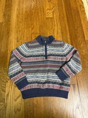 Vineyard Vines Fair Isle patterned quarter-zip pullover sweater